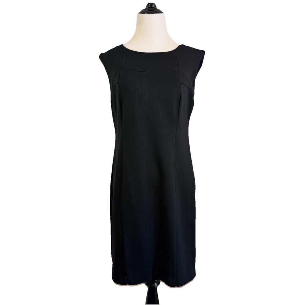 So Slimming by Chico's Black Dress Sleeveless Ponte Knit Sheath 0 Sz 4